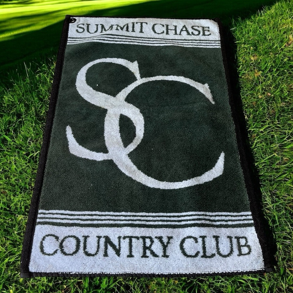 Golf Towel Summit Chase Country Club Snellville Georgia Green White 14x22 Sports
